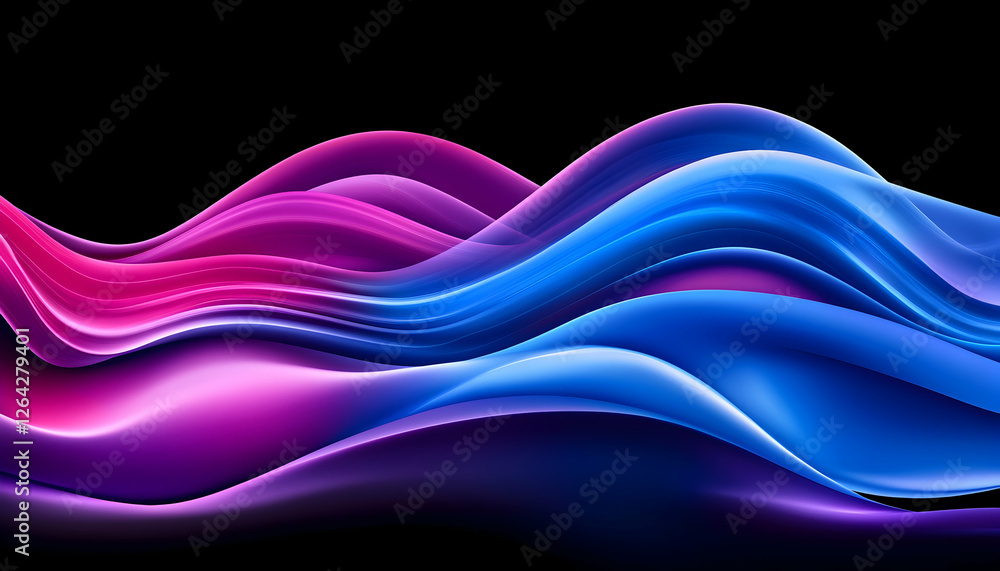 Poster abstract swirling waves design element, movement in smooth shapes for backgrounds generative ai