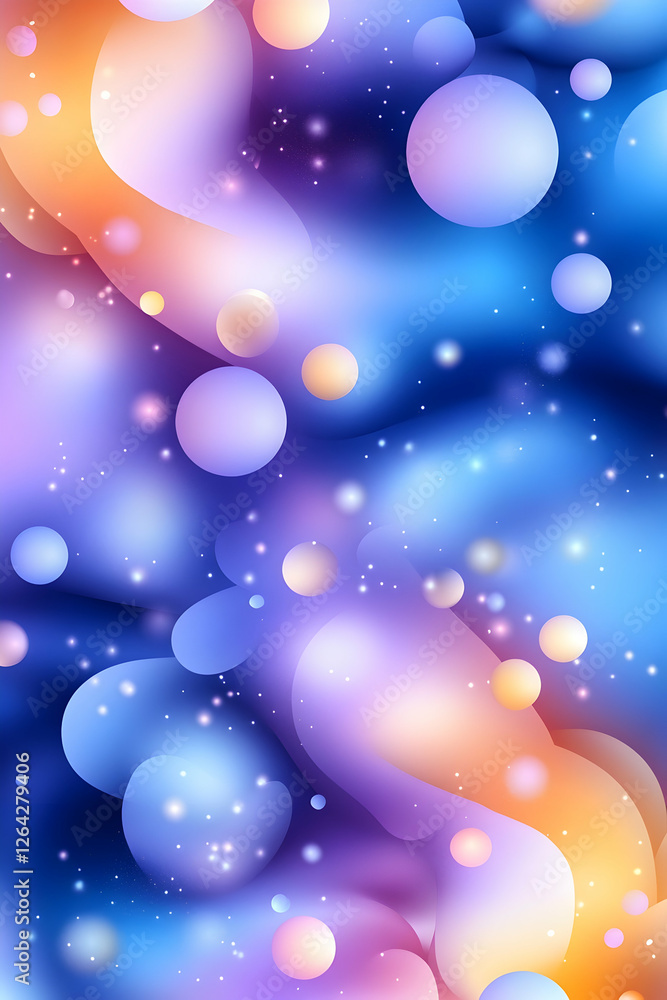 Poster abstract soft gradient forms and bokeh blend in dynamic composition for background use generative ai