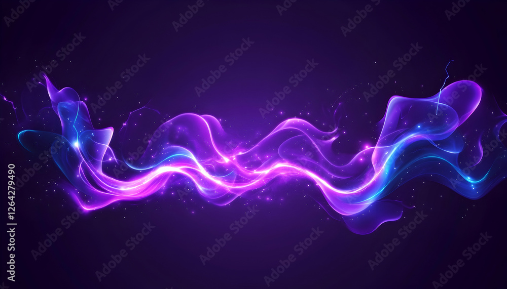 Aufkleber abstract vibrant stream of purple and blue light on a dark background for web use generative ai
