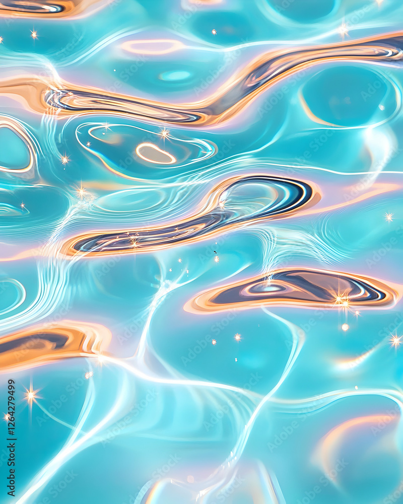 Poster abstract water background with light reflections creating a calming design element generative ai