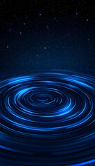 Abstract water ripples, night sky background. For wallpaper and screensaver uses generative AI