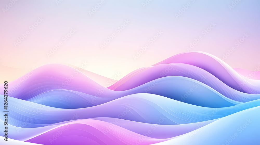 Aufkleber abstract wavy layers background with pastel gradients for wallpaper or graphic design generative ai