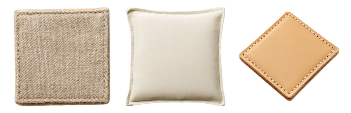 Decorative Fabric Textures and Shapes for Design Isolated on transparent background