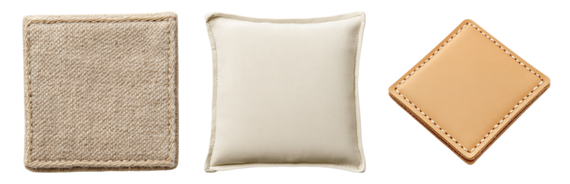 Decorative Fabric Textures and Shapes for Design Isolated on transparent background