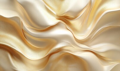 Obraz premium Abstract gold waves, dynamic design, 3d render, Generative AI