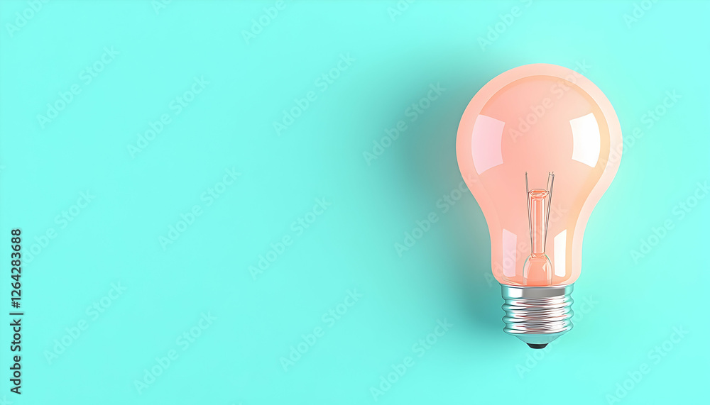 Aufkleber lightbulb on a plain background. conceptual image, could be used for inspiration generative ai