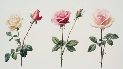 Fototapeta premium Delicate Roses Collection