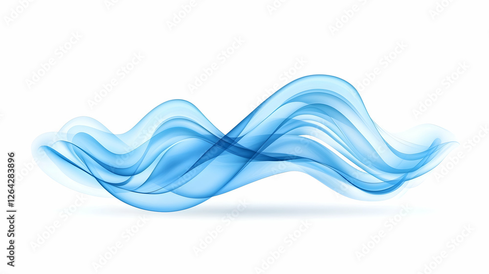 Poster blue smoke wave abstract fluid shape for modern design projects and presentations generative ai