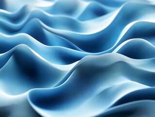 Obraz premium Abstract blue waves, layered design, 3d render, Generative AI