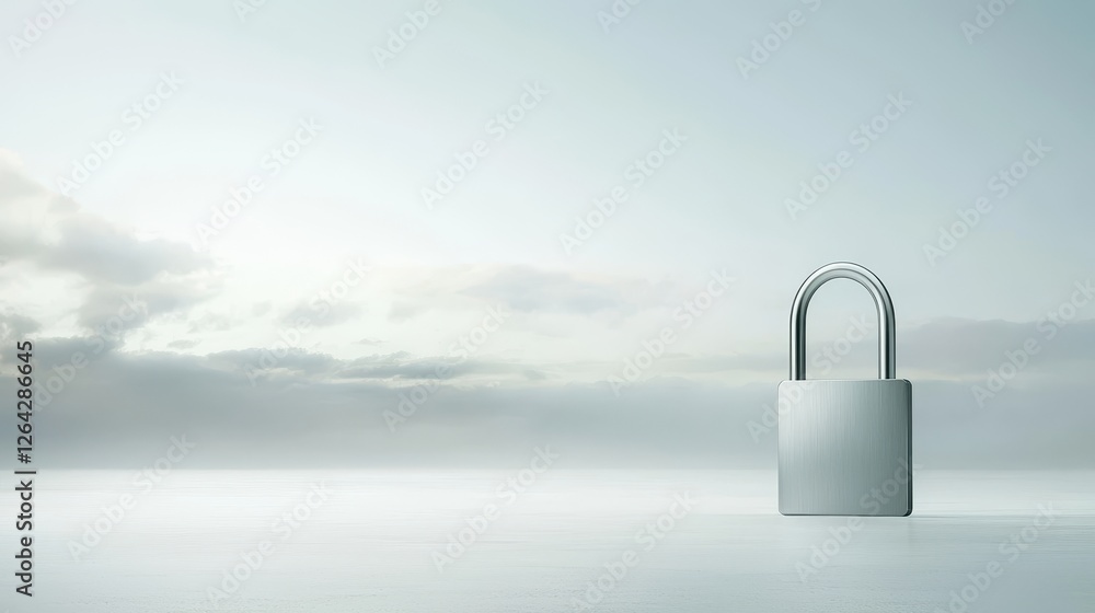 Poster secure notepad with lock, protecting confidential information, notes and data