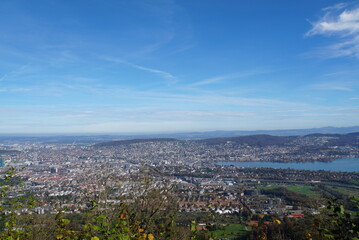 Panorama view from Uetliberg mountain - Zürich, Switzerland	
