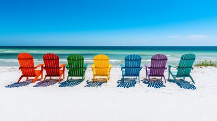 Rainbow Beach Chairs: Vibrant Summer Idyll