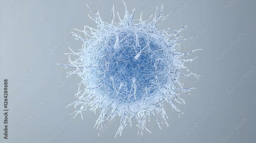 Poster abstract blue and white cellular structure 3d rendering