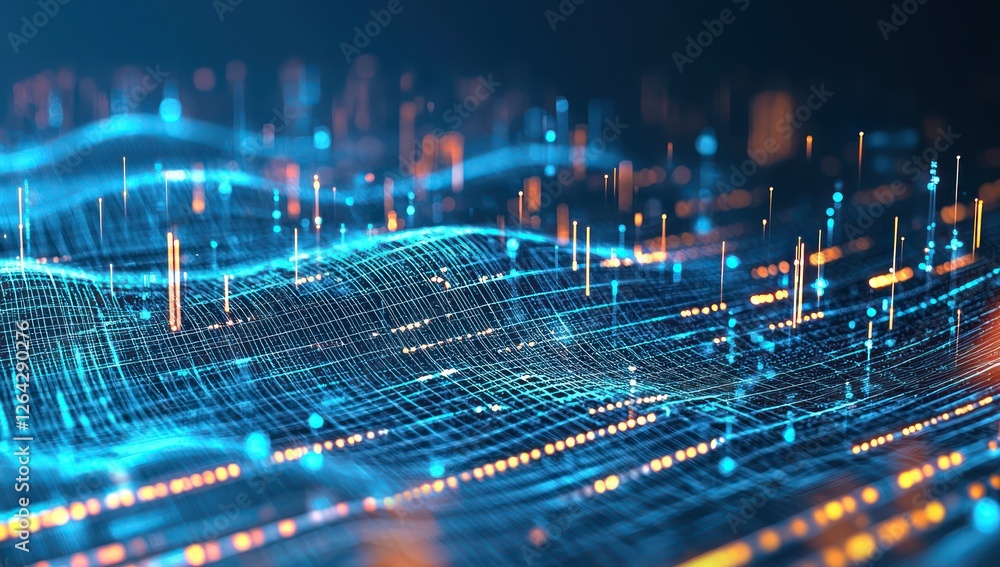 Poster high-speed digital flux navigating across virtualized networking circuits.