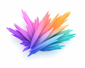 Obraz premium Colorful burst on white background, use for graphic design, abstract shapes generative AI