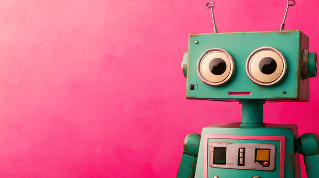 Artificial intelligence robot, cartoon vector illustration isolated on background. Development of robots