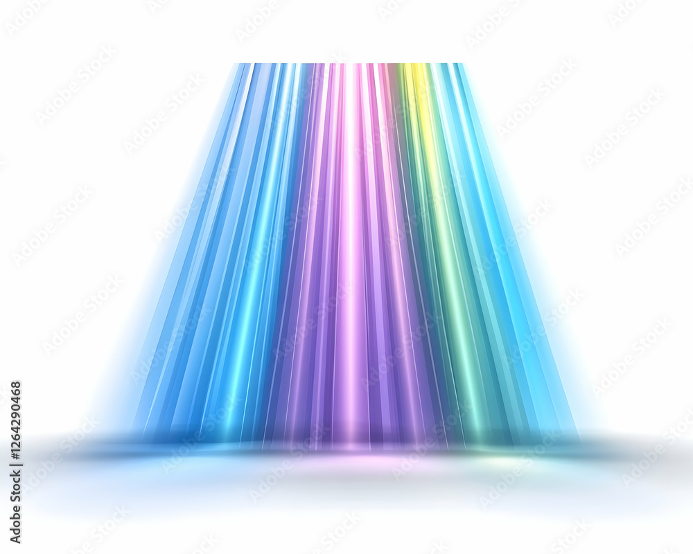 Poster colorful light rays converging for presentation background and abstract designs generative ai