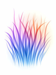 Obraz premium Colorful stylized tufts of grass for background designs, isolated on white generative AI