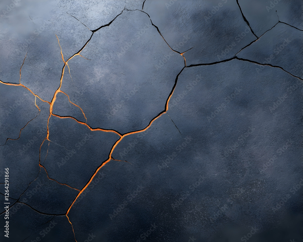 Aufkleber cracked dark stone with light shows vulnerability on abstract background generative ai