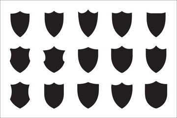 Minimalist Black and White Shield on White Background