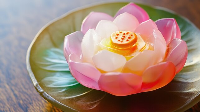 Cool Japanese Sweets with Lotus Motif. Traditional and Artistic Confections with Lotus Patterns.