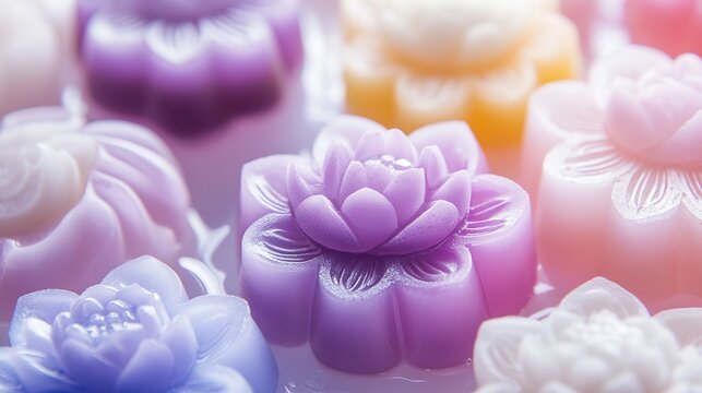 Cool Japanese Sweets with Lotus Motif. Traditional and Artistic Confections with Lotus Patterns.