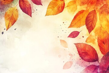 Whispers of Autumn A Watercolor Embrace Autumn Serenity Delicate Leaves in Warm Hues Falling for Fall An Artistic Leaf Collection