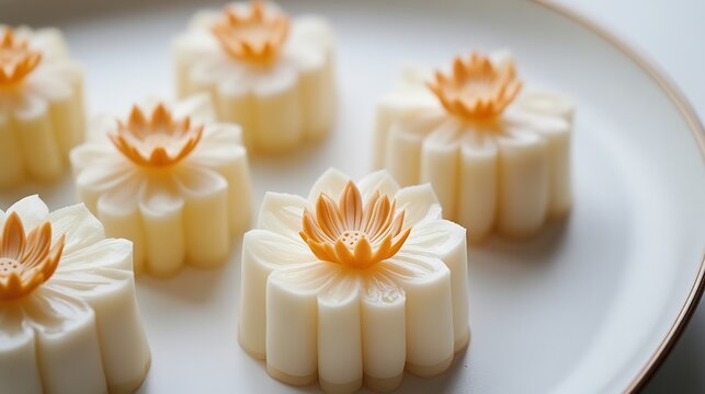 Cool Japanese Sweets with Lotus Motif. Traditional and Artistic Confections with Lotus Patterns.