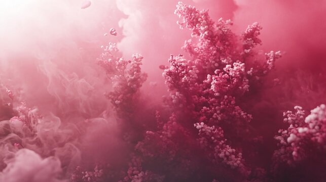 Valentines Day Background with Hearts in Pink and Red