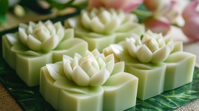 Cool Japanese Sweets with Lotus Motif. Traditional and Artistic Confections with Lotus Patterns.