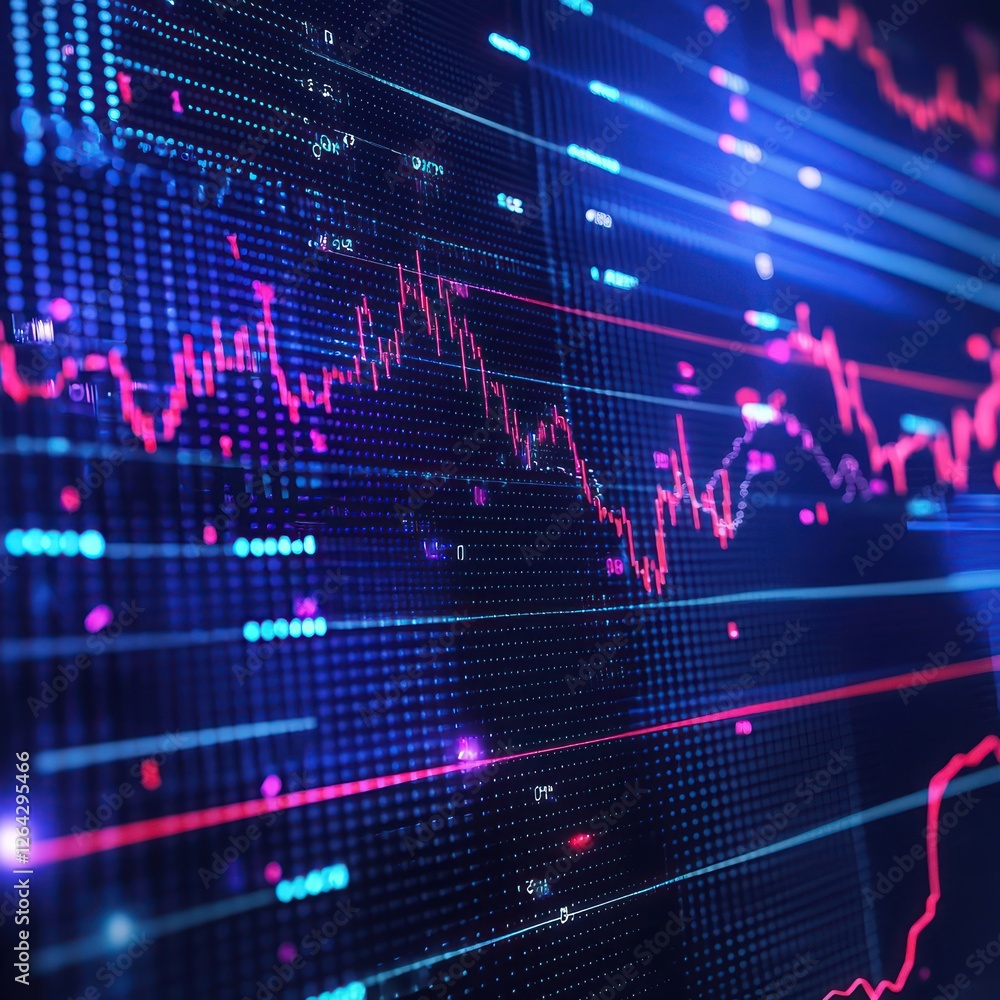 Poster advanced charting tools for stock market dynamics and financial insights.