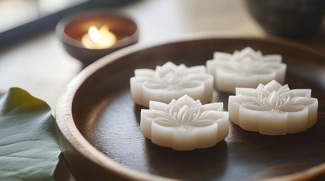 Cool Japanese Sweets with Lotus Motif. Traditional and Artistic Confections with Lotus Patterns.
