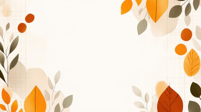Autumn leaves and soft colors create warm, minimalist background design