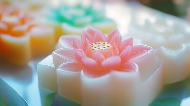 Cool Japanese Sweets with Lotus Motif. Traditional and Artistic Confections with Lotus Patterns.
