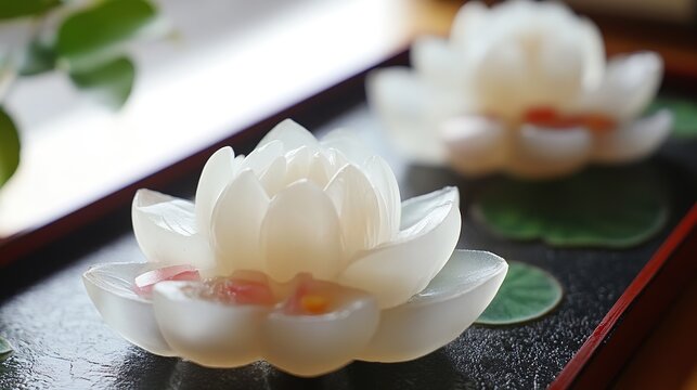 Cool Japanese Sweets with Lotus Motif. Traditional and Artistic Confections with Lotus Patterns.