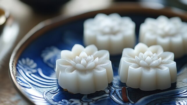 Cool Japanese Sweets with Lotus Motif. Traditional and Artistic Confections with Lotus Patterns.