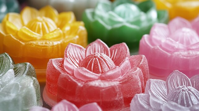 Cool Japanese Sweets with Lotus Motif. Traditional and Artistic Confections with Lotus Patterns.