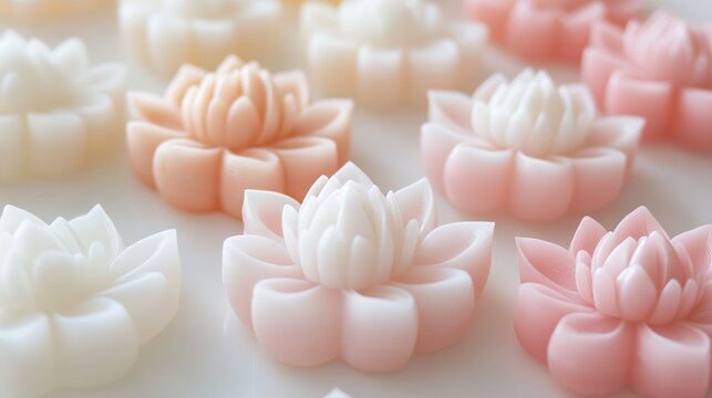 Cool Japanese Sweets with Lotus Motif. Traditional and Artistic Confections with Lotus Patterns.