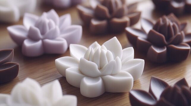 Cool Japanese Sweets with Lotus Motif. Traditional and Artistic Confections with Lotus Patterns.