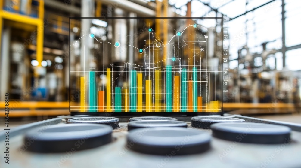 Poster industrial plant automation data analytics dashboard display