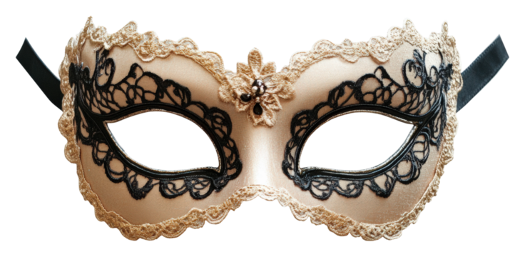 Elegant masquerade mask display artistic view isolated on transparent background