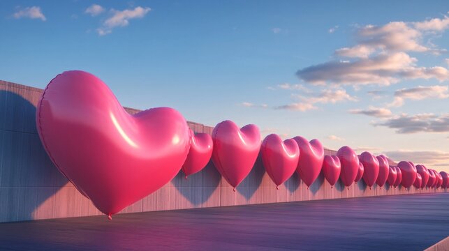 Pink Heart Shaped Valentine Bouquets Image