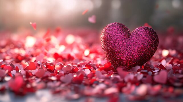 Vibrant Romantic Abstract Love for Wall Art and Decor