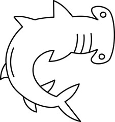 Hammerhead Shark Outline Illustration