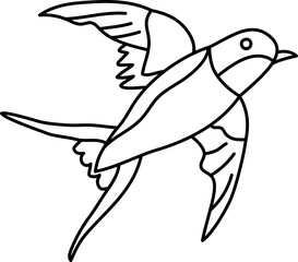 Fototapeta premium Swallow Outline Illustration