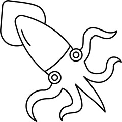 Squid Outline Illustration