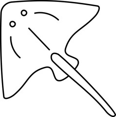 Stingrays Outline Illustration