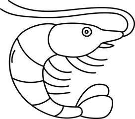 Shrimp Outline Illustration