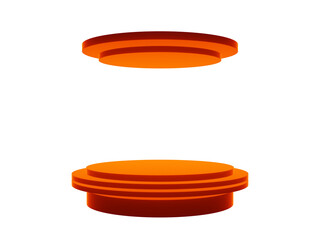 3D red geometric product podium
