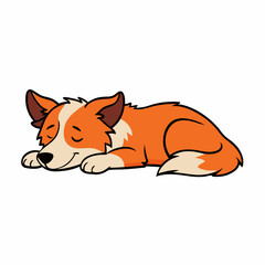Obraz premium red fox cartoon - vector illustration